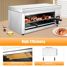 1500W Commercial Electric Wall-mounted Cheese Melter Salamander Broiler BBQ Gril