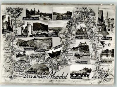 39246434 - 8760 Miltenberg map Maintal Amorbach Castle Mespelbrunn Lohr