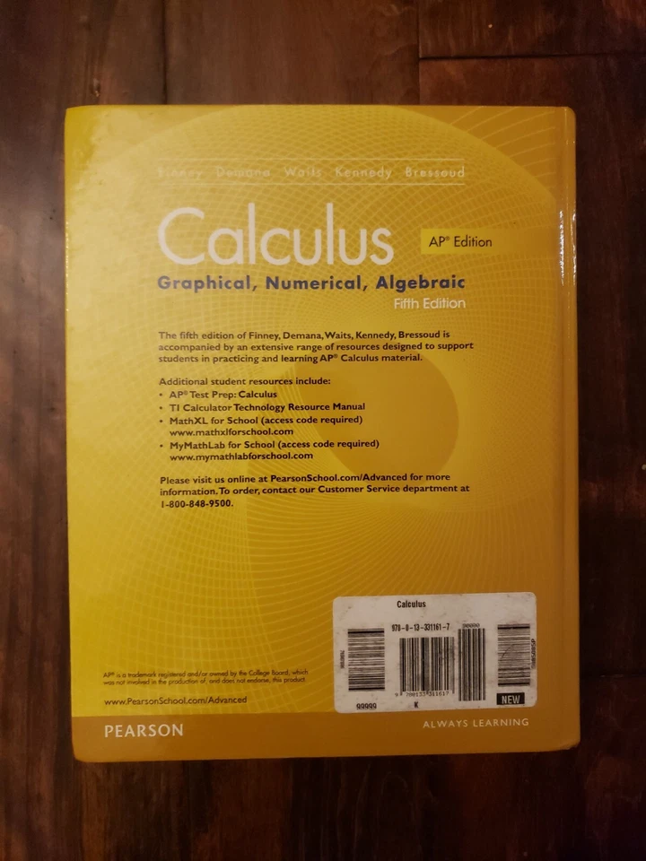 Advanced Placement Calculus 2016 Graphical Numerical Algebraic 5th Fifth Edition - Image 3 of 3
