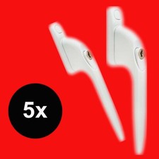 5/10 x UPVC White Window Handle Universal Espag Key Locking For Double Glazing