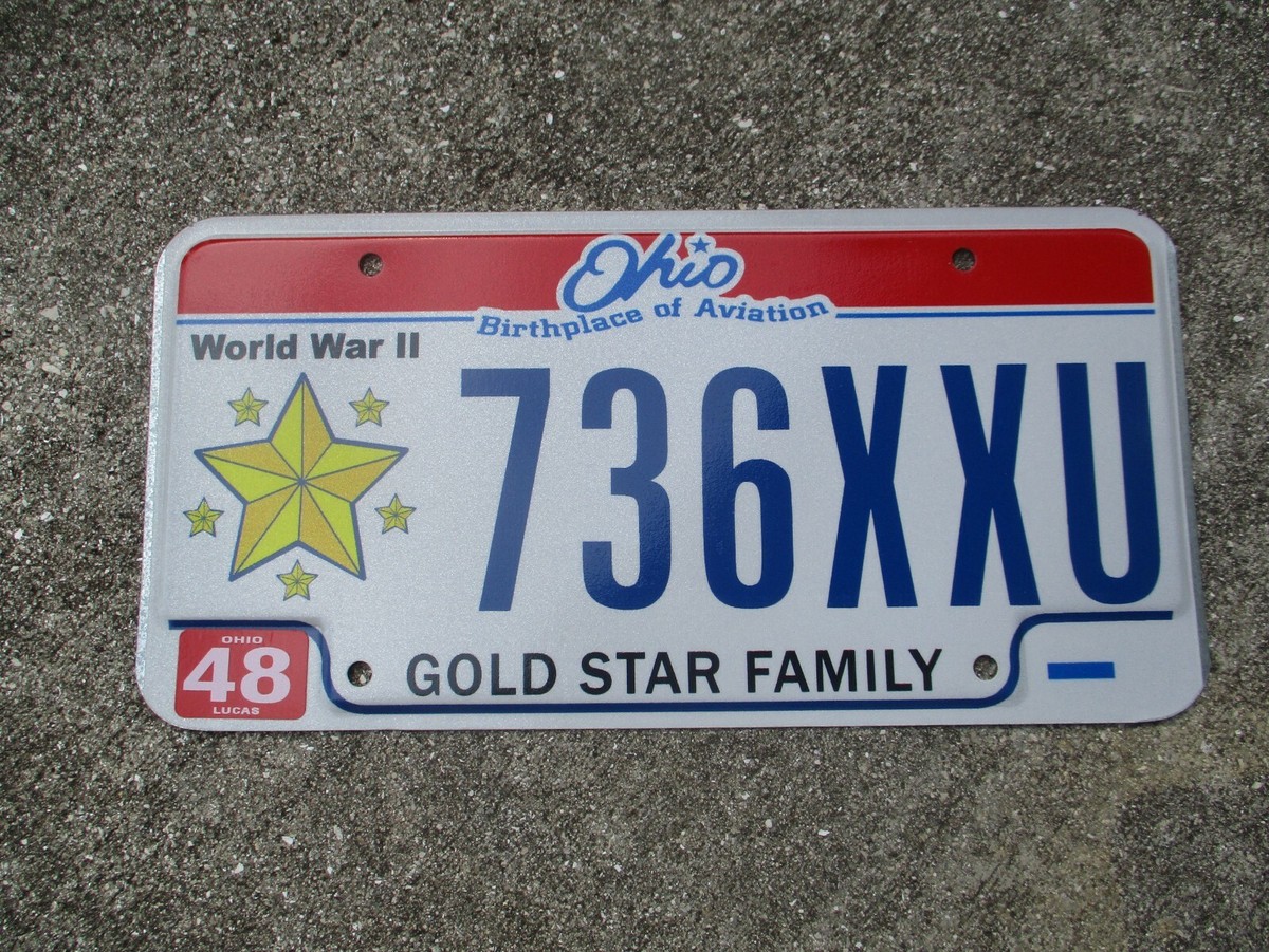 Ohio WWII Gold Star Family license plate # 736 XXU | eBay