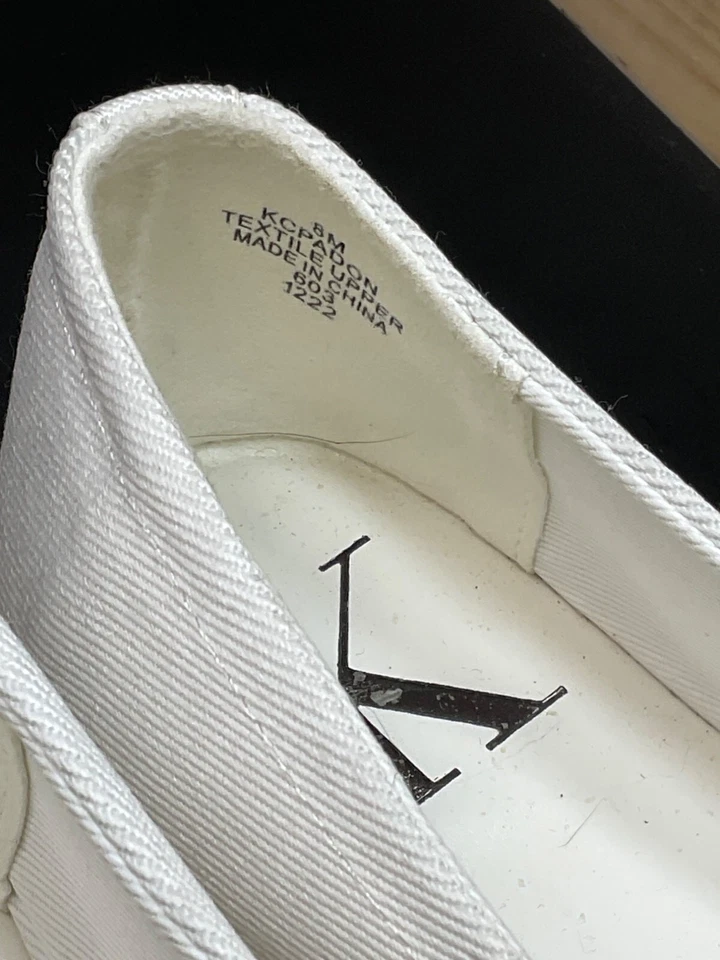 Alpargata plana de lona blanca para mujer Calvin Klein talla 8 con suela de yute Foto 4 de 4