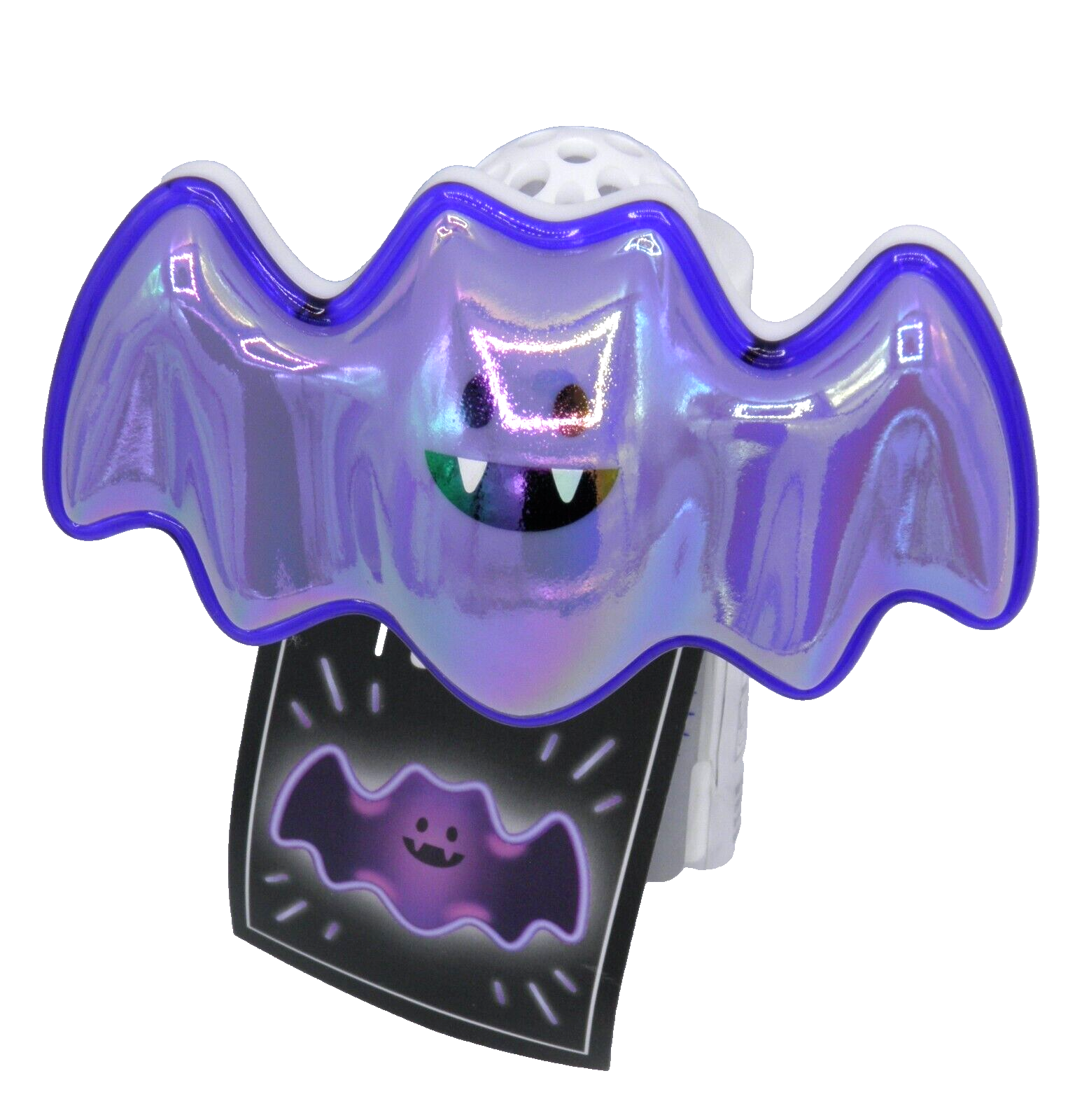 Enhance your space with the Bath & Body Works Bat Night Light Wallflower Plug-In featuring a captivating neon purple glow perfect for Halloween or year-round ambiance