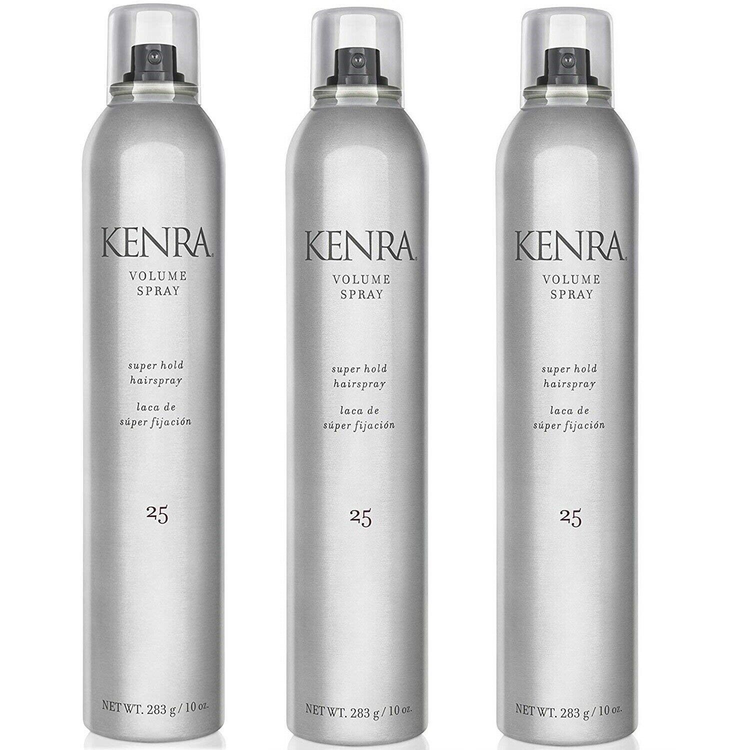 KENRA #25 VOLUME SPRAY 10 Oz. Pack of 3 Cans, SUPER HOLD FINISHING HAIRSPRAY