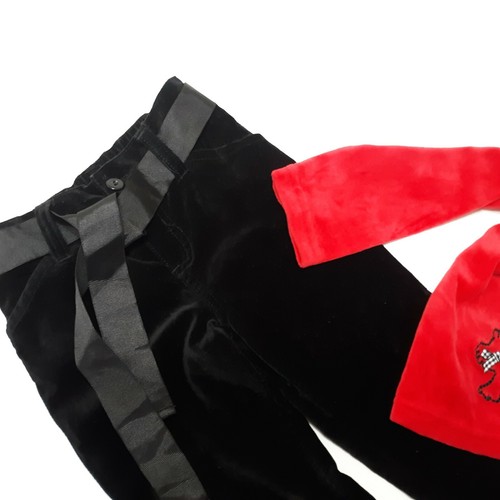 Scottie Terrier Dog Girl Lot Dress Top Pants Size 4 Velvet Red Black Sophie Rose - Picture 10 of 12