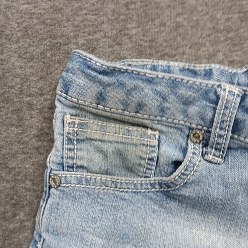 Mudd Jean Shorts Girls 16 Denim Embroidered Hem Causal Everyday Y2K Faded - Picture 5 of 16