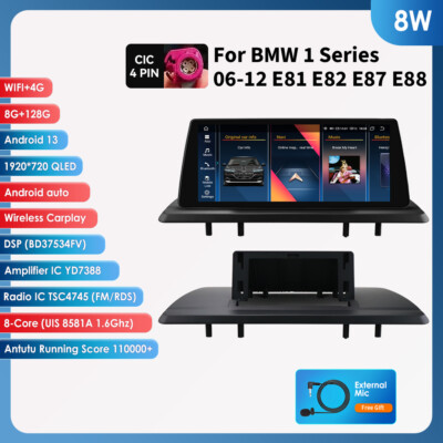 10,25'' Android Autoradio CarPlay 8+128GB DSP iDrive für BMW 1er E81 E82 E87 E88