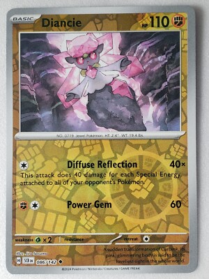 diancie pokemon card value Mega ex 041 - Holofoil ME02 Phantasmal Flames whenever your opponent plays a Supporter card from their hand REVERSE HOLO Diancie 086/142 NM