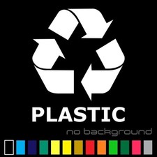 Recycle Plastic Sticker Vinyl Decal - Trash Bin Symbol Can Reuse Home Window