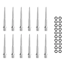 CyeeLife 12 Darts Stainless Steel Points+20 Ruber Rings, Adapter conversion Tips
