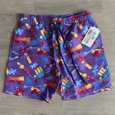 Surf Club Lined Hawaiian Swim Trunk Pool Beach Short Mens Size S M XL Swimwear