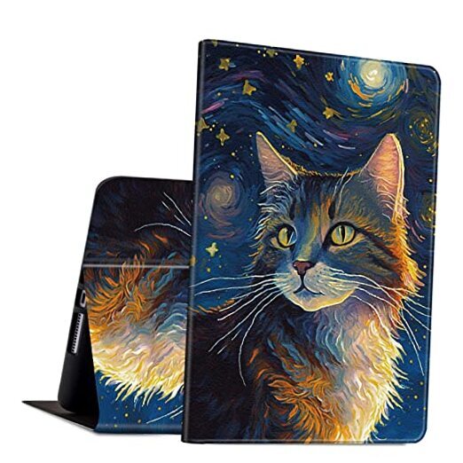 Rossy Case for Kindle Fire HD 8 & Fire HD 8 for HD 8 2022/2020 Watercolor Cat