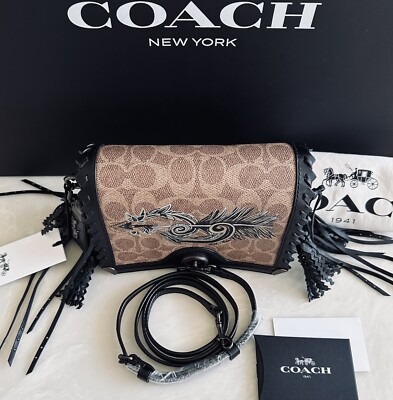 【ほぼ未使用・希少】COACH ボディバッグ シグネチャー ワッペン 保存袋付 COACH TATTOO DINKY 19 WHIPSTITCH CHELSEA SIGNATURE/LEATHER XBODY