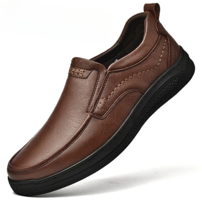 Genuine Leather Men's Shoes Comfortable Outdoor Casual Handmade Business  Shoes | eBay