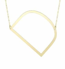 14K Gold Large Initial D Necklace