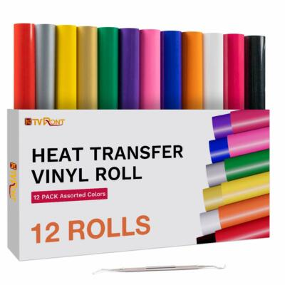 #ad HTV Bundle Rolls Heat Transfer Vinyl for T Shirts 12Pack 12#x27;#x27; x 5FT Iron on Film $35.99