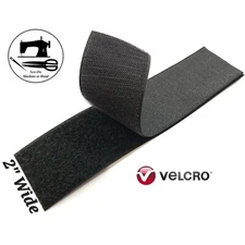 2” Wide x 8” (Inch) VELCRO® Brand Sew-On Strip (Hook & Loop) - Black