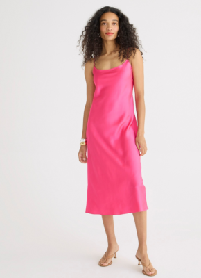 NEW J. CREW NEON FUCHSIA LUSTER CHARMEUSE GWYNETH SLIP DRESS SZ 6 | eBay