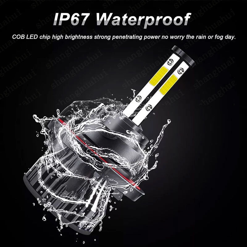 For Mitsubishi Raider 2006-2009 4PC LED Headlight + Fog Light Bulbs Combo 6000K - Изображение 4 из 4