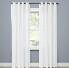 1pc Light Filtering Solid Window Curtain Panel Threshold Natural White 54" X 95"