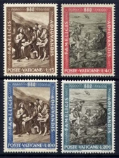 VATICAN Sc#356-9 1963 Painting - Miracle of the Loaves and Fishes by Murillo MNH