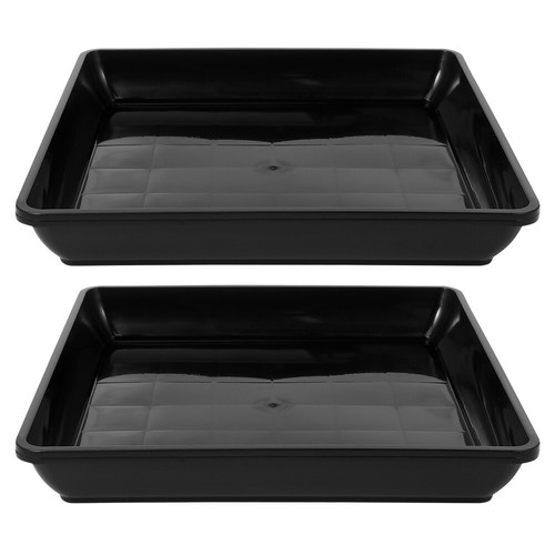 2 Pcs Plant Tray Plastic Trays Flower Pot Planter Rectangle Drip