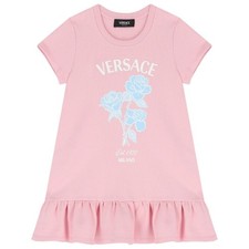Young Versace Kids Logo Print Cotton Dress