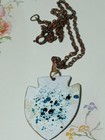 Vtg Painted Enamel Over Copper Big Modernist Arrowhead Pendant Necklace 1960s — photo 2