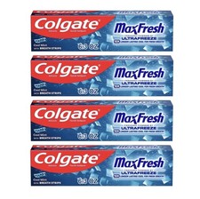 FOUR 4 Colgate Max Fresh ULTRAFREEZE Cool Mint Toothpaste 6.3 OZ EXP 03/2028
