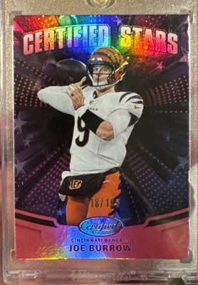 2025 Panini Certified Joe Burrow Pink Certified Stars /199   Bengals