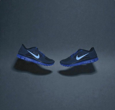 NIKE FREE RUN + 3 LIGHT MIDNIGHT MENS RUNNING SHOES - MENS SIZE 10 NEW