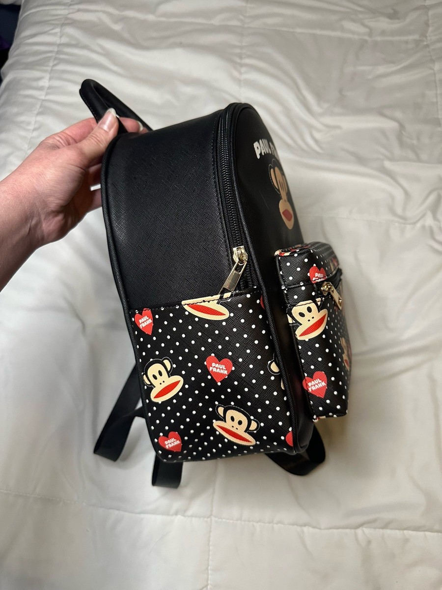 NWT Paul Frank Julius Monkey Mini Backpack Black Polka Dot  display picture 2