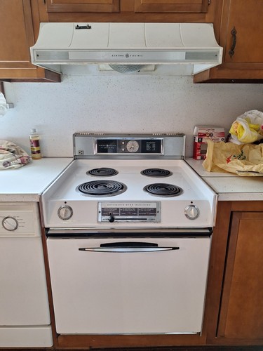 Vintage Rare 1960’s General Electric Stove & HOOD~Automatic Cleaning Oven~WORKS!
