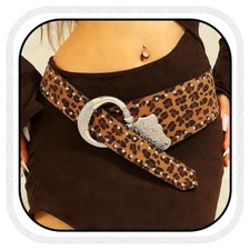 Beautriy Wide Boho Belt Brown Chunky Belts Western Vintage Floral Belt Leopard