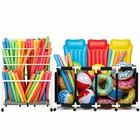 Yescom 335 Gal Pool Float Storage with Towel Rack Holder  Rolling Toys Bins Set — photo 1