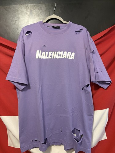Balenciaga T-Shirt Oversized Distressed Thrashed