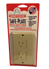 Mommy's Helper Electrical Outlet Covers Safe Plate Standard Almond 07910 NIP