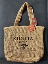 Sicilia / Italia - BORSA MARE / SPIAGGIA in Paglia / Carta intrecciata