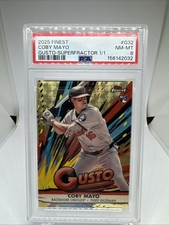 Marketplace image: Coby Mayo 2025 Topps Finest Gusto Superfractor 1/1 PSA 8 RC Orioles