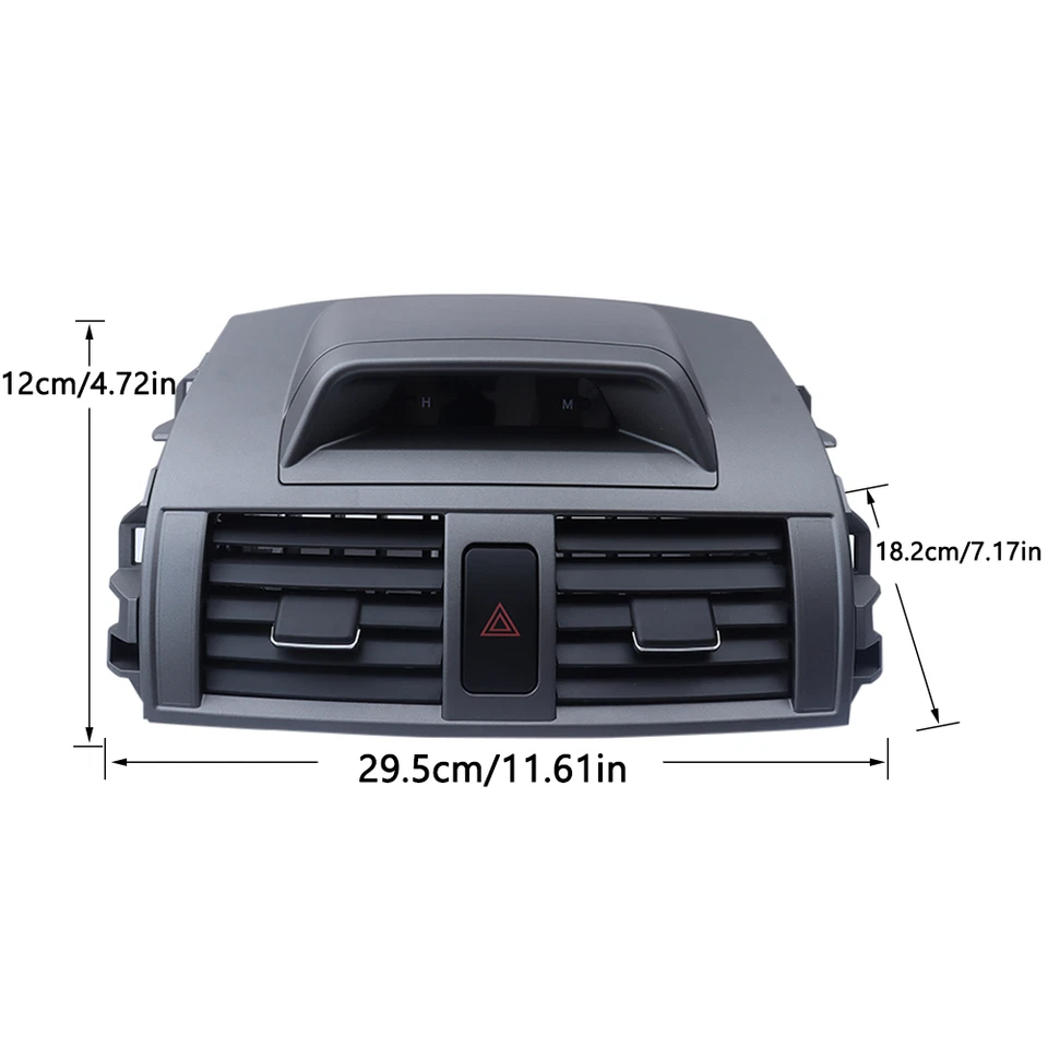 For Toyota Corolla 2009-2013 Center Dash A/C Outlet Air Vent Panel with Clock - Image 4 of 4