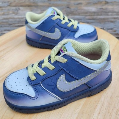 Nike Dunk Low BT Shoes Size 8C Toddler Halloween I Am Fearless FQ8358-491 Blue