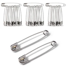 30 Pack Extra Large Safety Pins 3 Inch - Safety Pins for Sewing, Durable Stainle