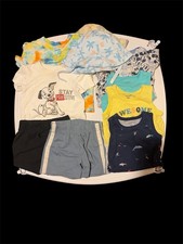 0-3 Baby Boy Summer Bundle 2 T-shirts 2 Shorts 2 Sun Hats An 4 Baby  s Suits