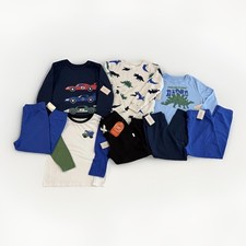 Boys 4/4T 5T Casual Outfits Tops Pants Fleece LS Tees Joggers Lot of 8 NEW