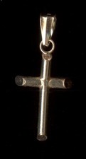 New 14K 22mm Solid Yellow Gold Jesus Cross Basic Minimalist Pendant Charm WV