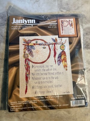 Janlynn WEB OF LIFE #13-224 Counted Cross Stitch Kit Native American New Sealed