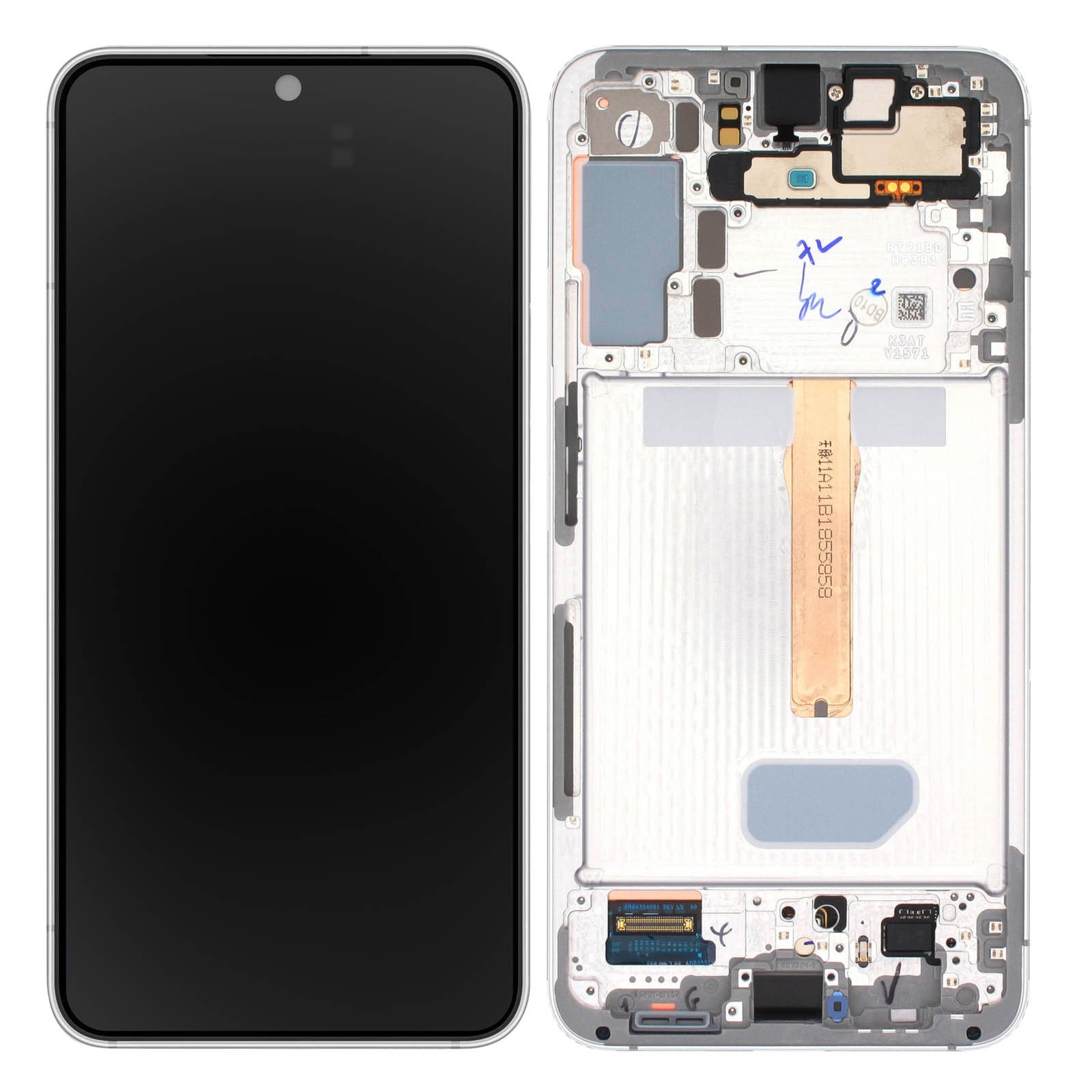 Écran tactile Galaxy S22 Plus à réparer avec ce bloc LCD d'origine blanc sans bug