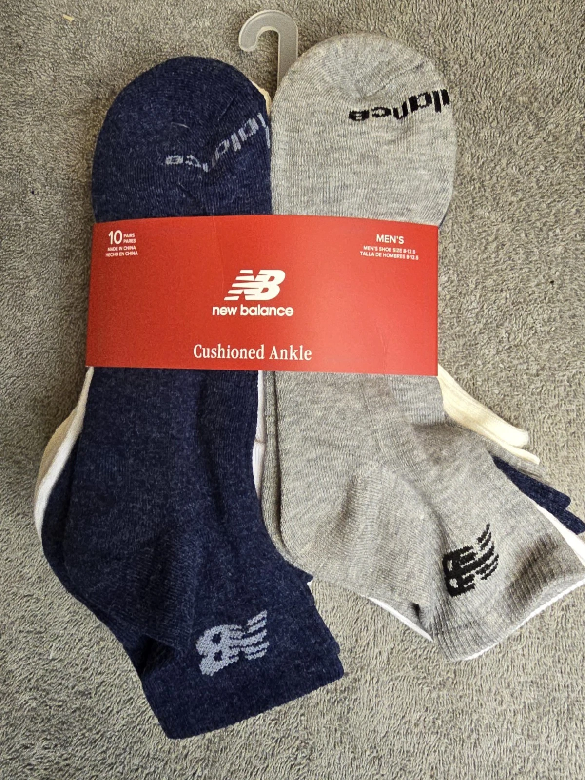 New Balance Men's 10 pairs Cushioned Ankle Socks Multicolor SZ 8-12.5