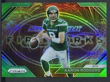 2023 Panini Prizm #F-7 Aaron Rodgers Fireworks Prizms Green
