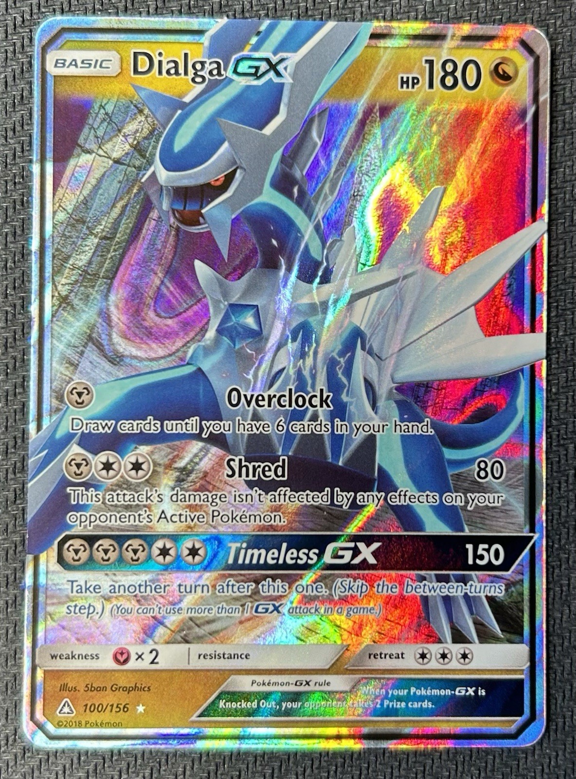 Pokémon Dialga GX 100/156 SM-Forbidden Light Ultra Rare Holo 180 HP GX
